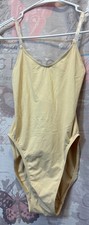 CAPEZIO Camisole Leotard with Clear Straps Women's Small 63356-2 Scoop Neck Nude