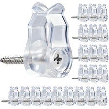 50 PCS Cable Wire Clips Clear, Outdoor String Light Clips, Christmas Light Cl...