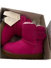 UGG Infant Size 2/3 6-12 M Hot Pink Suede/Wool Lined Winter Snow Boots NEW