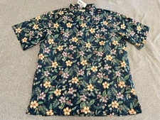 Reyn Spooner Manoa Beauty Floral Hawaiian Button Up Shirt Mens XL NWT