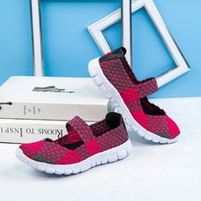 Womens Flat Sandals Trainers Ladies Casual Beach Woven Elasticated Shoes Slip On
