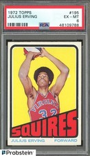 1972-73 Topps Basketball #195 Julius Erving Squires RC Rookie HOF PSA 6 EX-MT