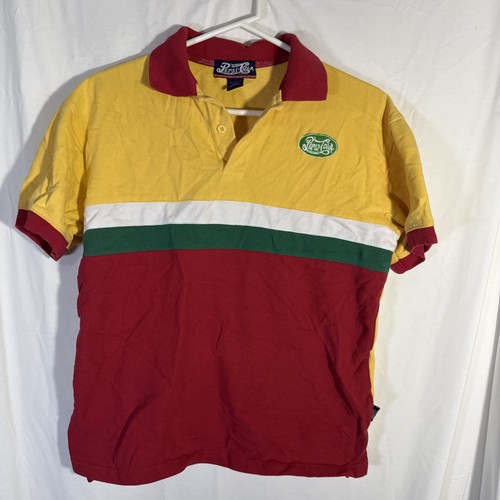 Pepsi Cola Polo Large Yellow White Green Red Pepsi Pop Soda