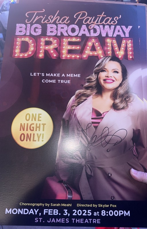 Trisha Paytas Big Broadway Dream Signed Poster YouTube Beetlejuice Musical