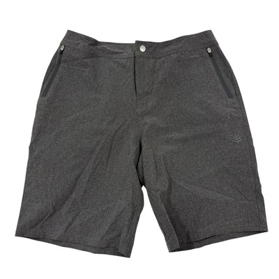 Coolibar Gray Schooner Boardshort UPF 50+ Zip Pockets Bermuda Shorts Size 6