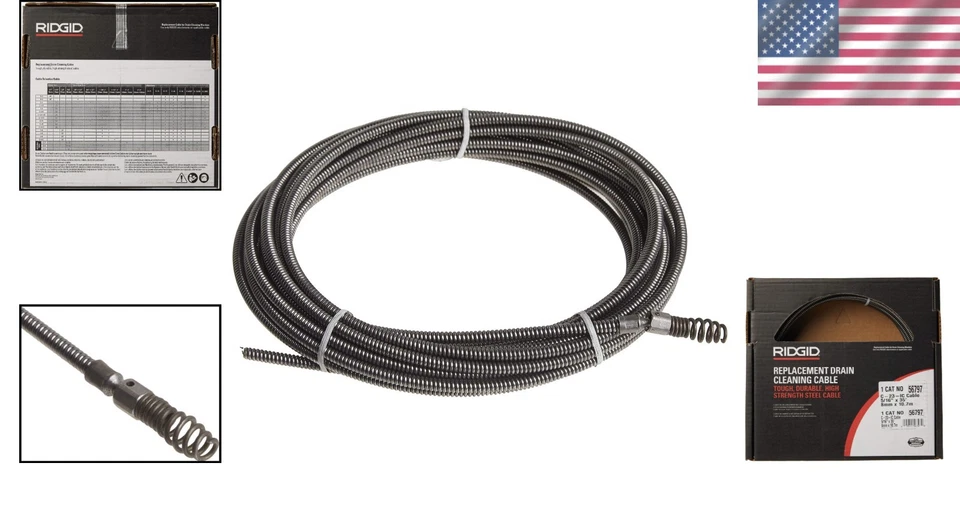 Professional Grade 5/16" x 35 ft Drain Cable - Perfect for Sewer Pipe Cleaning - Image 2 of 4