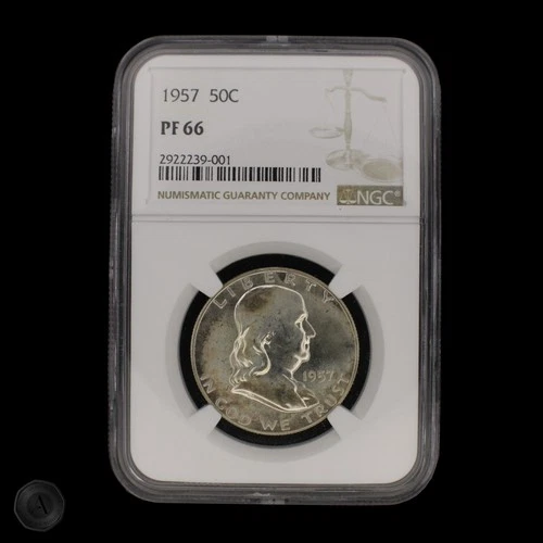 1957 Franklin Half Dollar Proof NGC PF66 White Holder -E234