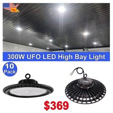 10 Pack UFO Round Led Shop Lights 30000Lm 300W GYM Warehouse Industrial Ceiling