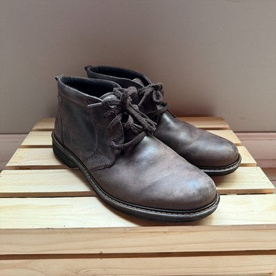 EUC Ecco Gore-Tex Waterproof Nubuck Leather Chukka Boots Shoes Mens 10 EU 40