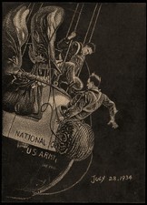Granit noir fin gravé commémoration 1934 vol de ballon explorateur I - LOOK