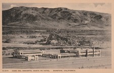 Vintage Postcard Photo Casa del Desierto, Santa Fe Hotel, Barstow, California