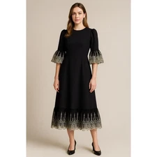 Pomander Place Black Lillith Dress Lace Maxi Size Small NEW