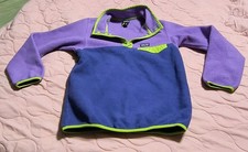 Patagonia Synchilla Girl's 12 L Purple Lavender Green Snap T Fleece