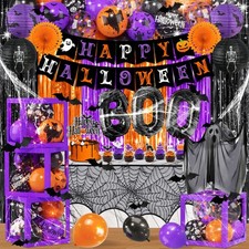 Halloween Party Decorations, Purple Decorations Kit includes