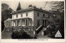 Hawkshead Cumbria Esthwaite Lodge Youth Hostel 1930-50s RPPC Vintage Postcard