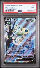 2021 POKEMON SWORD & SHIELD FUSION STRIKE #245 FULL ART/CELEBI V PSA 9