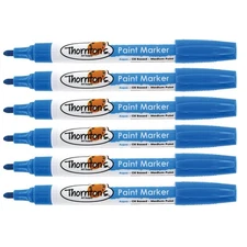 Thornton's Art Supply Oil-Based Paint Markers, Medium, Aqua Blue Ink, Set of 6