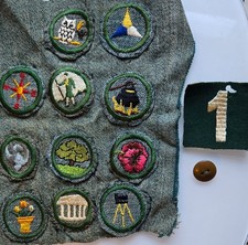 Lot of 11 Girl Scout Proficiency Badges / Patches, 1942-1944, WWII Vintage