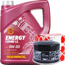 FEBI ÖLFILTER + 4L 5W-30 MANNOL COMBI LL MOTORÖL passend für SMART 451 1.0 5W30