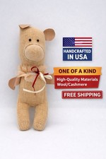 TEDDY BEAR HANDCRAFTED BEIGE WOOL/CASHMERE High Quality