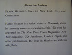 Frank Gifford HoF,NY Giants,Broadcaster signed biography w author+extras BSNCOA — photo 4