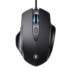 Image of Matte Black Wired Mouse - Ergonomic with Adjustable DPI and Programmable Keys