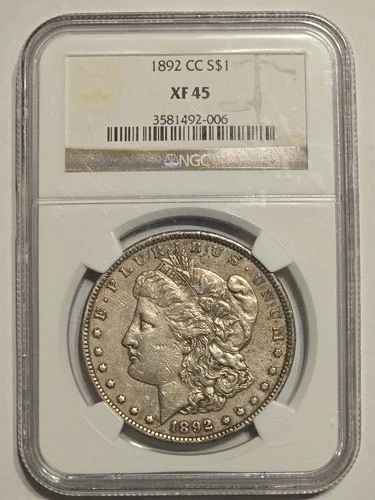 1892-CC Morgan Silver Dollar $1 NGC XF45  SHIPS FREE #1279