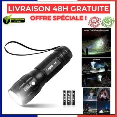 Lepro Lampe torche LED zoomable 140 lumens avec 3 piles AAA - Photo 1/4