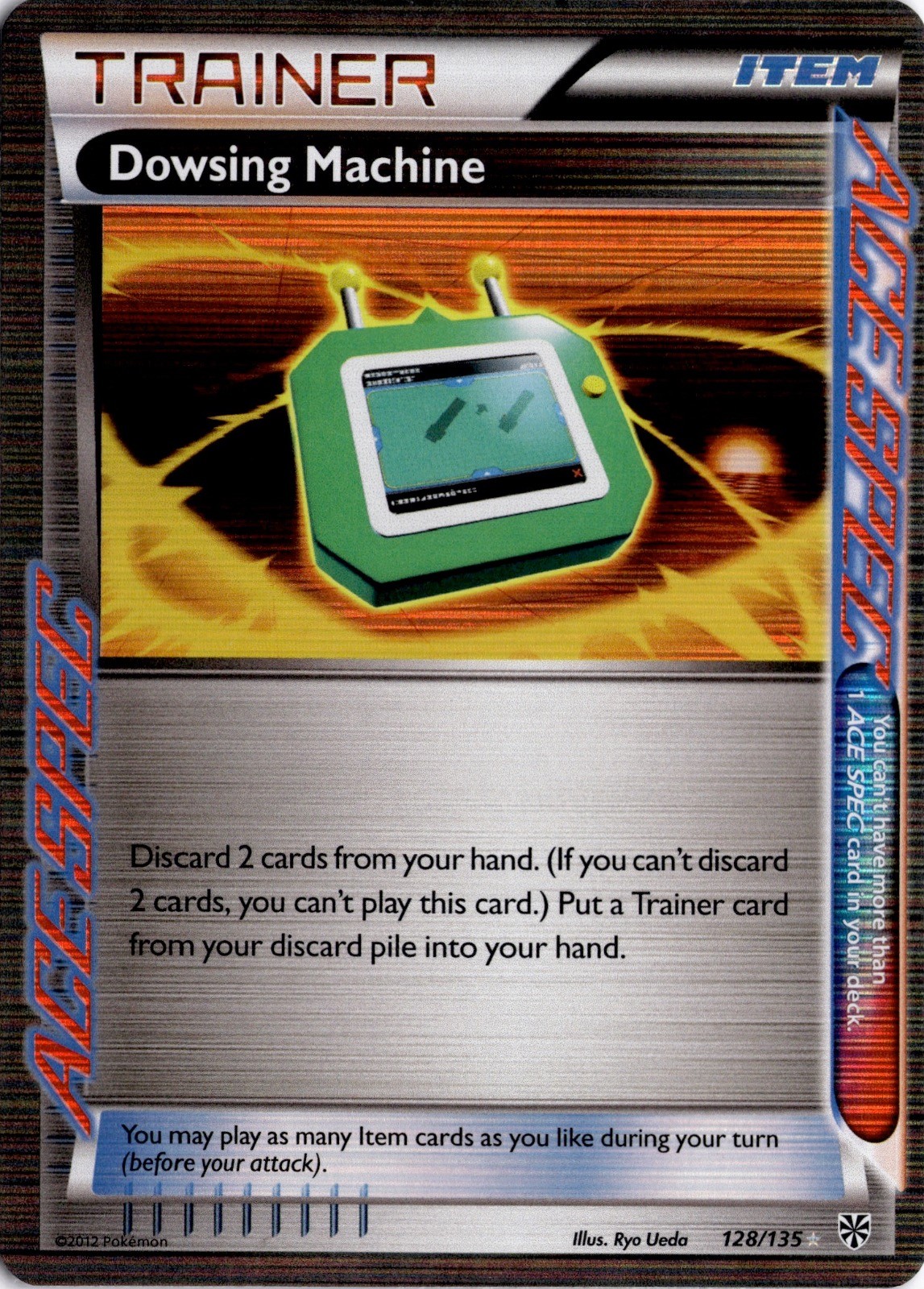Dowsing Machine 128/135 ACE Spec Rare Plasma Storm Pokemon Holo Lightly Played