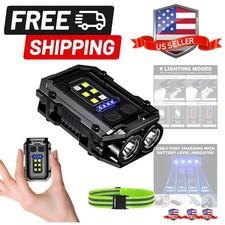 Clip on Flashlight, 8 Modes Running Light for Runners Rechargeable Safety Lig...