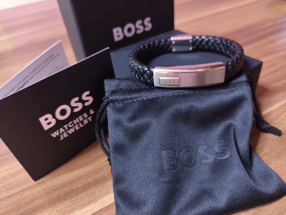 Boss Jewelry Original Armband Leder Edelstahl Kollektion Lander Schwarz np 80€ - Bild 2 von 4