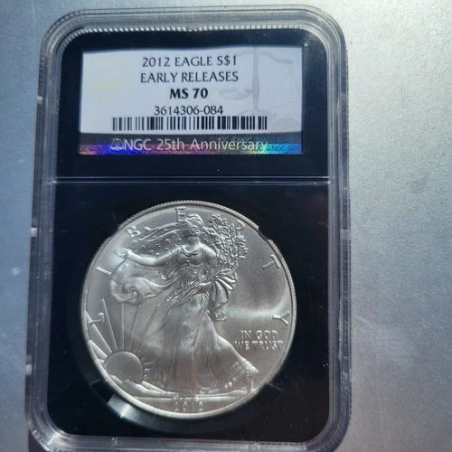 2012 $1 American Silver Eagle NGC MS70 Brown Label