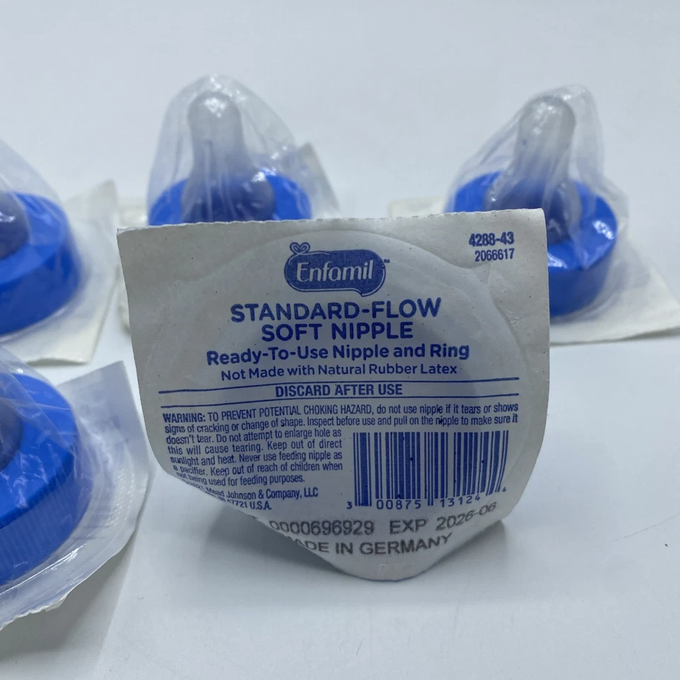 Enfamil Standard Flow Soft Nipples Latex-Free NEW! Expires 06-2026 Pack Of 5 - Image 2 of 3