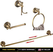 Antique Brass Towel Bar Set, Adjustable Bathroom Accessories, Wall Mounted Rack