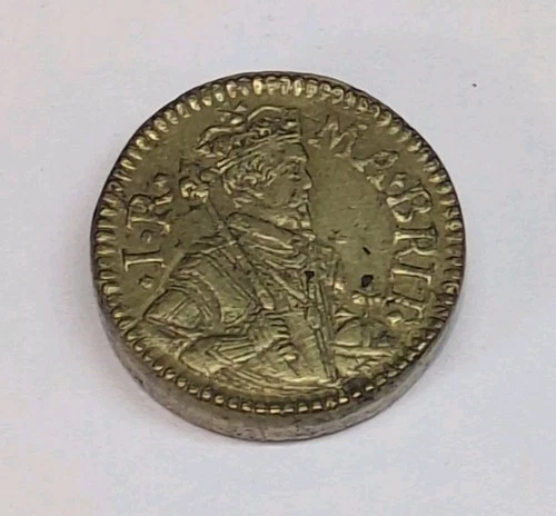 SOVEREIGN COIN WEIGHT ANTIQUE NUMISMATIC HALF GUINEA GOLD SCALES WEIGHT BRASS