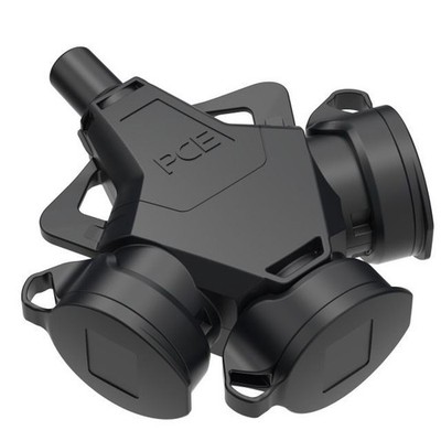 PCE 3-Wegekupplung Gummi Deckel mit Band IP54 1-phasig