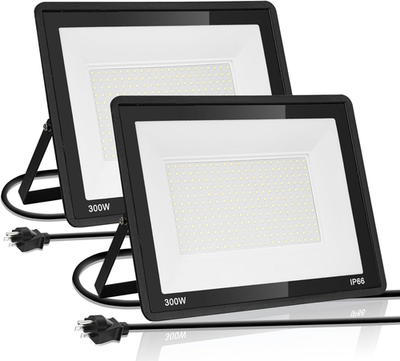 #ad Super Bright 300W LED Flood Lights 2 Pack IP66 Waterproof Outdoor Security $99.99