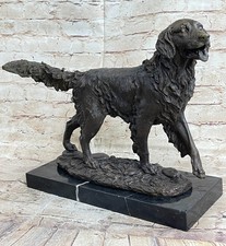 Golden Retriever Show Trial Bronze Marble Base Dog Statue Breeder Trainer Sale