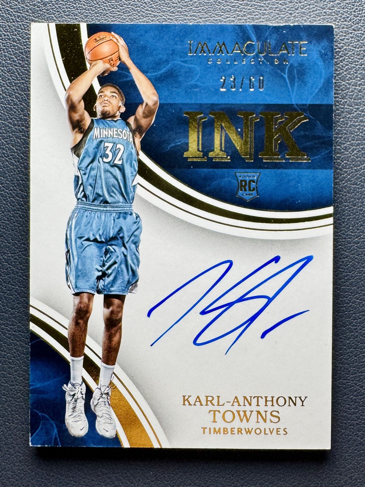 2015-16 Panini Immaculate Karl-Anthony Towns #IK-KTO RC Rookie Ink Auto /60