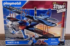 New Sealed Playmobil Air Stunt Show Phoenix Biplane Set #70831 Airplane 45 PC