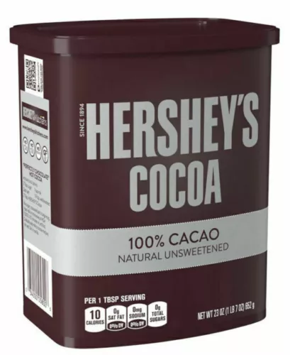 Hershey's Cocoa 100% CACAO Natural Unsweetened Powder 8 oz tub EXP 06/25 - Picture 1 of 1