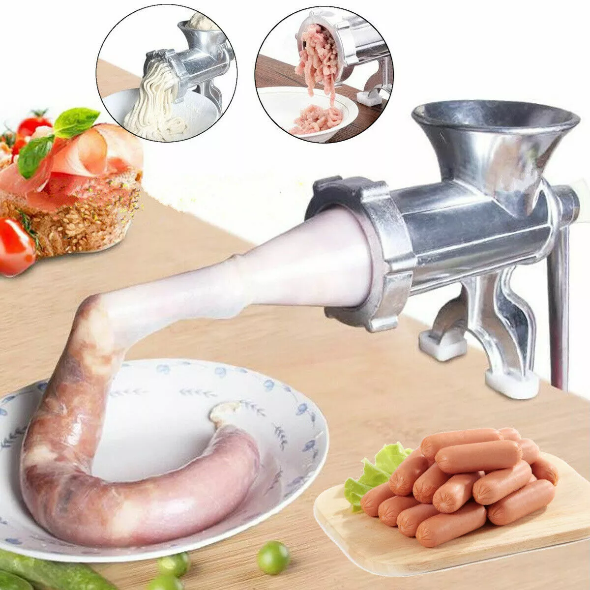 Manual Meat Grinder & Sausage Noodle Dishes Handheld Making