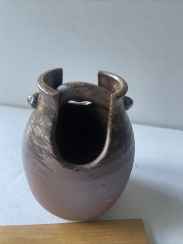 Vintage Japanese KUTANI ware Kitamura Takashi Brown Vase - Picture 13 of 14