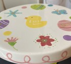 Ceramic Pedestal Muffin Or Cake Stand  Pastel Colors 8.5" Round X 5" H