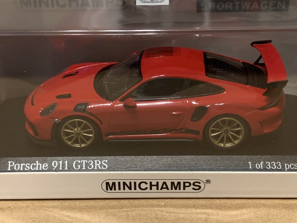 Porsche 911 GT3 RS (991.2) 2018 Red/Gold Wheels Minichamps 1:43 | eBay