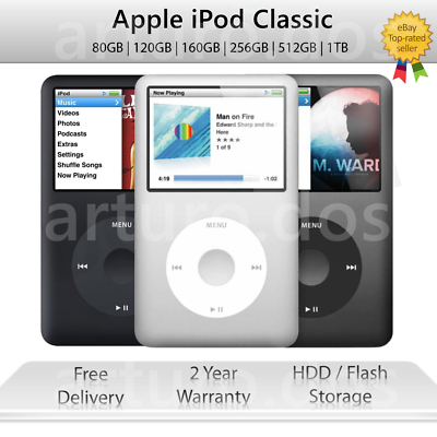 Apple iPod Classic 7th Generation 160GB 256GB 512GB 1TB 2TB