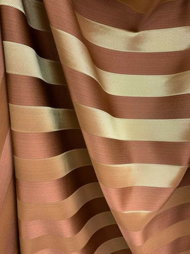 COPPER GOLD Striped Brocade Upholstery Drapery Fabric (110 in.) Sold By The Yard - Picture 4 of 4