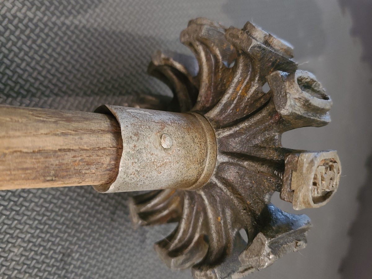 Vintage Wood & Steel Log Marking Tree Number Stamp Hammer w