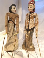 Wayang Golek Indonesien Stabpuppen; Asien;  Marionetten, 2 Holzpuppen