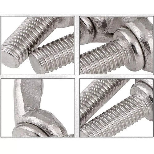 DIN316 A2 Stainless Steel Wing Bolts Butterfly Screw M4 M5 M6 M8 M10 - Picture 6 of 17